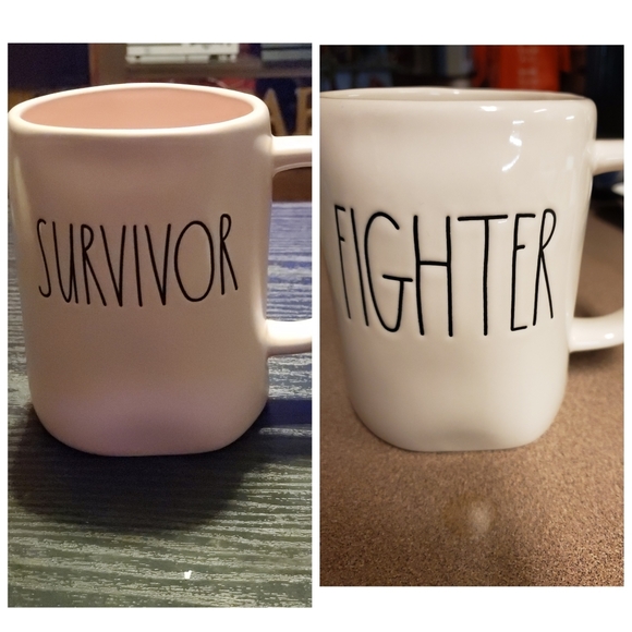 Rae Dunn Other - Pink Rae Dunn Survivor Mug and Fighter Mug bundle